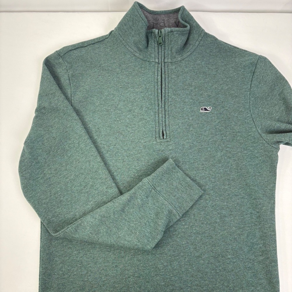 Vineyard Vines Men's Performance Quarter Zip Pullover Sweater Heathered Green XS